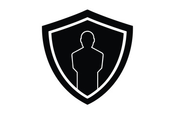 confidence shield vector icon silhouette