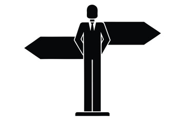 career direction sign vector icon silhouette