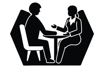 career counseling vector icon silhouette