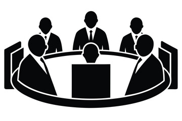 business meeting vector icon silhouette