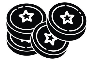 bonus coins vector icon silhouette