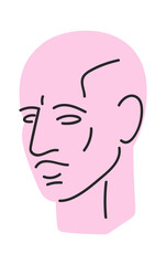 Plaster human head model sculpture