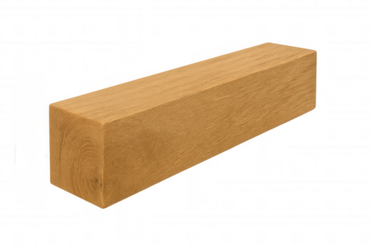 Wood beam showing natural texture and grain, isolated on a transparent background, perfect for construction themes