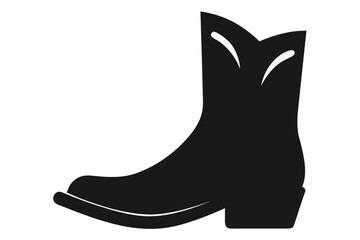 Cowboy Boot silhouette vector, cowboy black symbol
