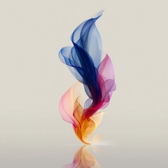 Obraz premium Ascending Abstract Swirl of Blue Pink and Orange Colors