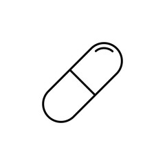 medicine capsule outline stroke editabel vitamins