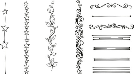 Obraz premium Vintage ornamental floral vector decoration elements and borders for design illustration