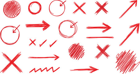 Stock photo keyword suggestions for this image: Set of hand-drawn arrow vector icons illustration for design element symbol or sign
