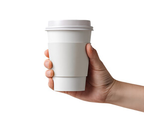 Hand holding a white disposable coffee cup (3)