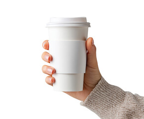 Hand holding a white disposable coffee cup (4)