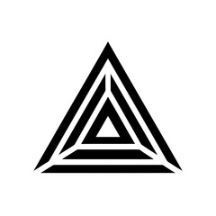 Concentric triangles in a black and white silhouette