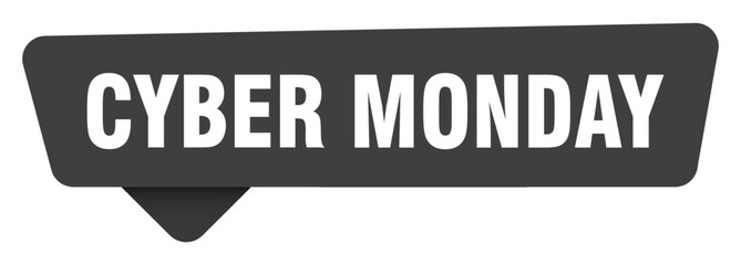 cyber monday black sign isolated on transpatent background. cyber monday sticker
