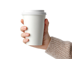 Hand holding a white disposable coffee cup (10)