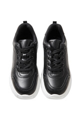 Black chunky sneakers with white soles
