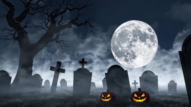 halloween night scene