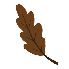 oak leaf, brown oak leaf, leaf stickers on transparent background 