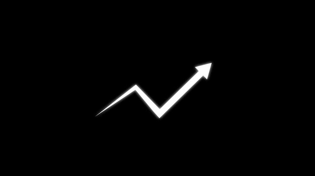 Downward Zigzag Arrow Animation, zigzag arrow pointing downward.ost reduction concept animation, corporate business efficiently. animated zigzag downward arrow. 4k