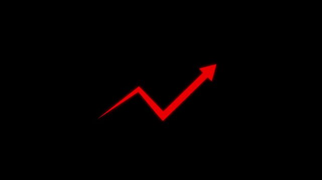 Downward Zigzag Arrow Animation, zigzag arrow pointing downward.ost reduction concept animation, corporate business efficiently. animated zigzag downward arrow. 4k