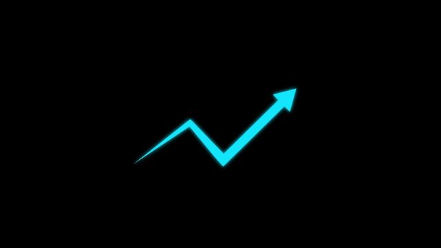 Downward Zigzag Arrow Animation, zigzag arrow pointing downward.ost reduction concept animation, corporate business efficiently. animated zigzag downward arrow. 4k