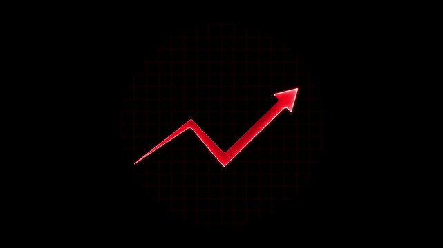 Downward neon Zigzag Arrow Animation, zigzag arrow pointing downward.ost reduction concept animation, corporate business efficiently. animated zigzag downward arrow. 4k