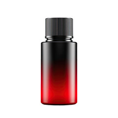 Dark red glass bottle with black lid