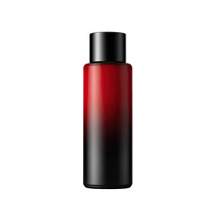 Red and black cylindrical bottle
