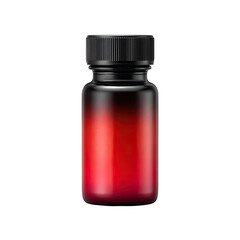 Red and black medicine bottle