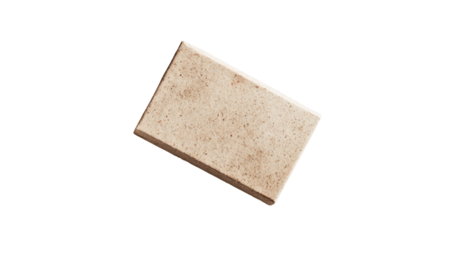 Light beige rectangular slab, speckled with subtle darker flecks