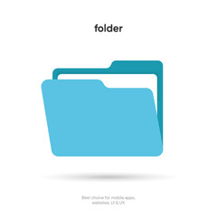3d folder icon isolated on white background. Document symbol. 3d file icon. Binder sign modern, simple, vector, icon for website design, mobile app, ui. Vector Illustration