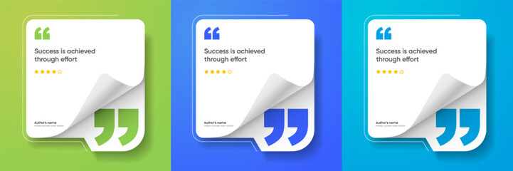 3D bubble testimonial banner, quote, infographic. Social media post template designs for quotes. Empty speech bubbles, quote bubbles and text box. Vector Illustration EPS10.