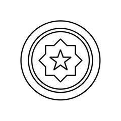 Star inside octagon in circle on transparent background