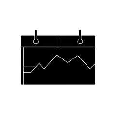 Calendar with graph displayed on transparent background