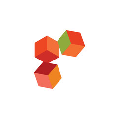 abstract colorful cubes
