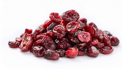 organic dried cranberries isolated on white background selective focus