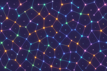Fototapeta premium Futuristic technology network with glowing dots.