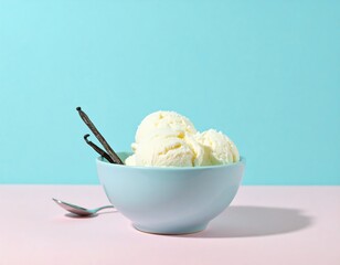 Vanilla ice cream in a bowl