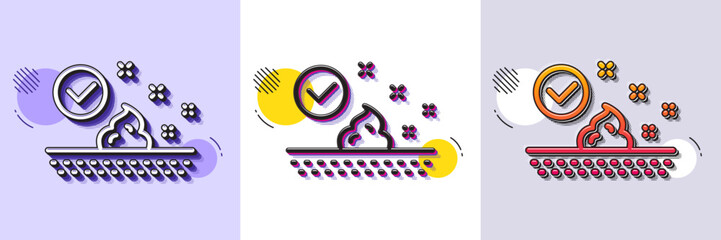 Skin care line icon. Halftone dotted pattern. Gradient icon with grain shadow. Moisture cream sign. Cosmetic lotion symbol. Line skin care icon. Various designs. Vector