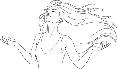 girl with long hair Graceful Woman 