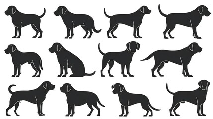 Canine Silhouettes: Pet Vector Art & Dog Poses
