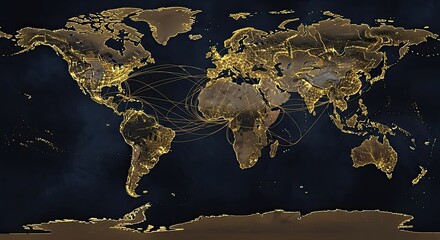 Global City Lights Revealing Earth's Population Distribution At Night
