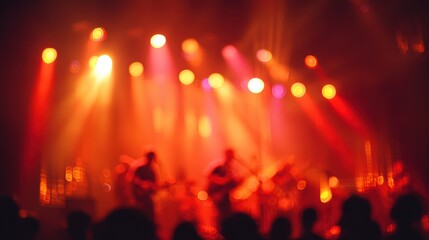 Abstract bokeh lights of Christmas concert background night glow.