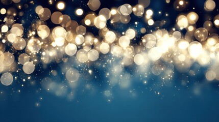Festive blurred Christmas concert background with glowing bokeh holiday lights.