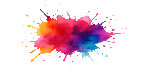 Colorful paint and ink splashes in an artistic watercolor design, a bright and vibrant element for any vector illustration or grunge pattern