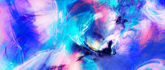 Artistic dynamic background with bright paint smears. Abstract motion colors effect. Painting colorful texture. Dynamic watercolor art paint pattern. Fractal artwork for creative graphic design