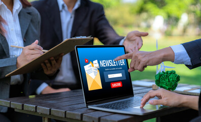 newsletter signup page on computer for customer to subscribe brisk newsletter update information to...