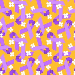 Breast cancer month seamless pink ribbon day mammogram pattern for medical accessories and medicine textiles