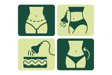 Innovating Body Shaping Techniques Illustrated in Visual Diagrams Showcasing Treatment Processes Self-Care Revolution and Body Positivity Movement captured with clarity