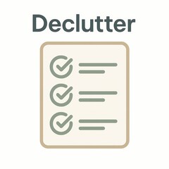 Fototapeta premium Streamlined decluttering checklist featuring visual organization and clear markings emphasizing productivity and focus on minimalism for an efficient workspace captured with clarity