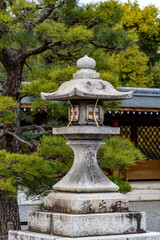 Architecture detail in Jonangu Shinto Shrine from Heian period in southern Kyoto in Kansai region of Japan