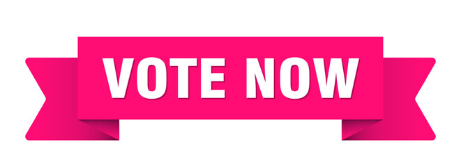 vote now ribbon isolated on transparent background. vote now ribbon